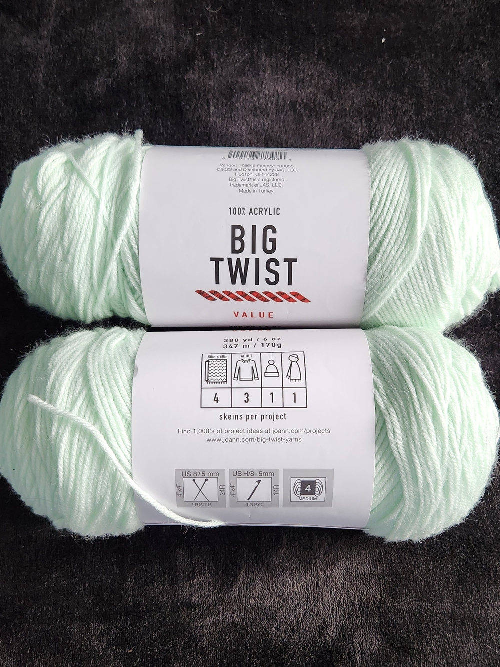 Big Twist Value Acrylic Yarn - Mint